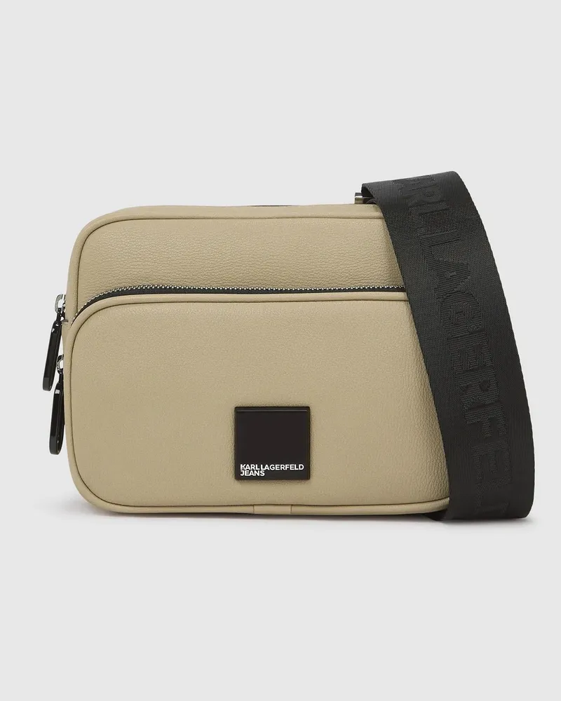 Karl Lagerfeld Extragrosse Kameratasche Mit Box-logo, Herren, Travertin, Größe Travertin