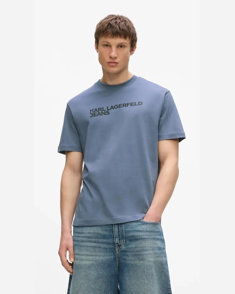 Karl Lagerfeld T-shirt Mit Logo, Herren, Grisaille, Größe Grisaille