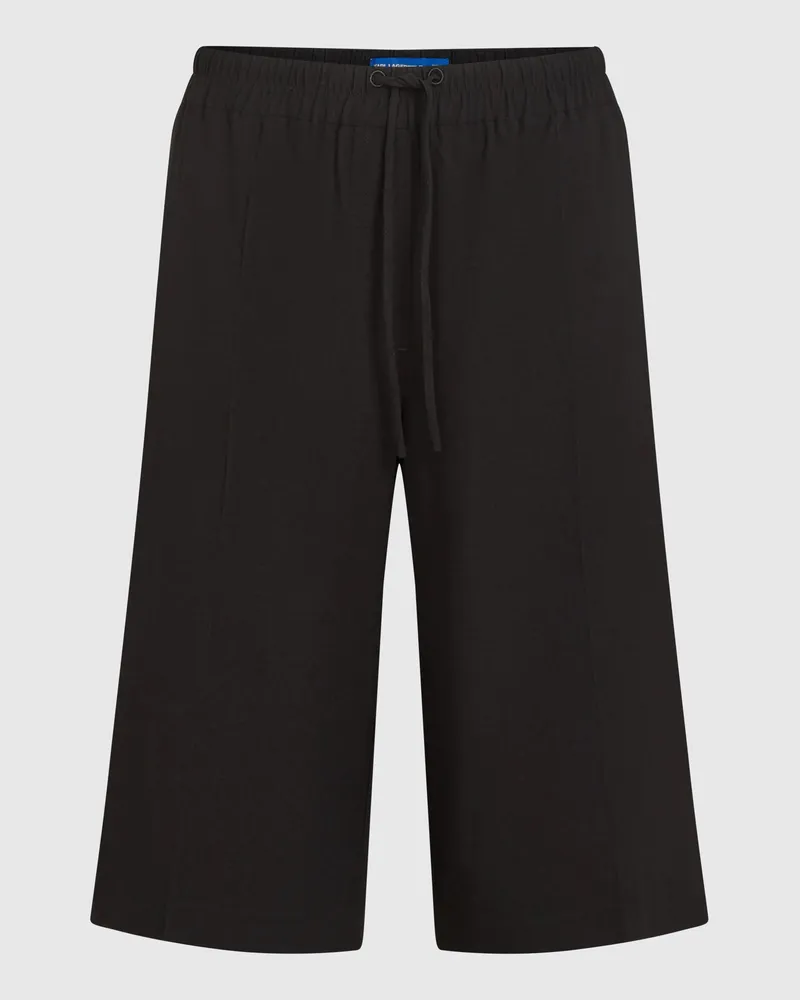 Karl Lagerfeld Bermuda Shorts Aus Leinenmischgewebe, Damen, Schwarz, Größe Schwarz