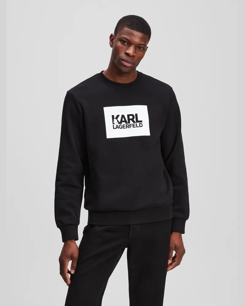 Karl Lagerfeld Sweatshirt Mit Logo, Mann, Schwarz, Größe Schwarz