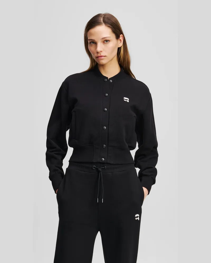 Karl Lagerfeld Ikon Bomberjacke, Frau, Schwarz, Größe Schwarz