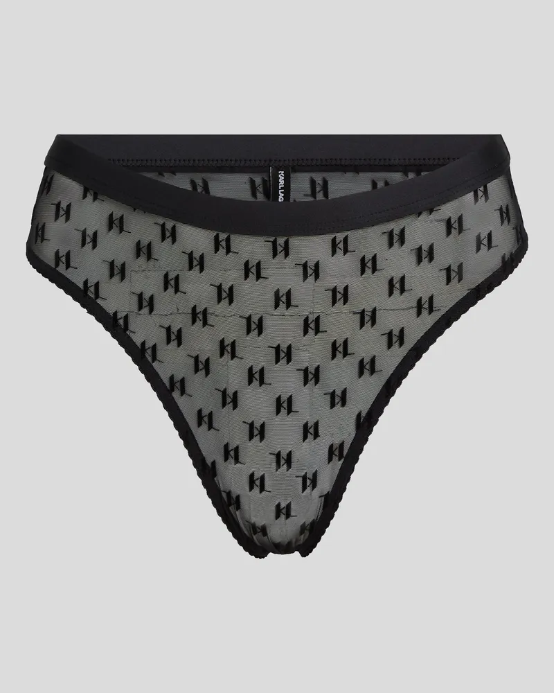 Karl Lagerfeld Monogram Mittelhoher Mesh-slip, Frau, Schwarz, Größe Schwarz