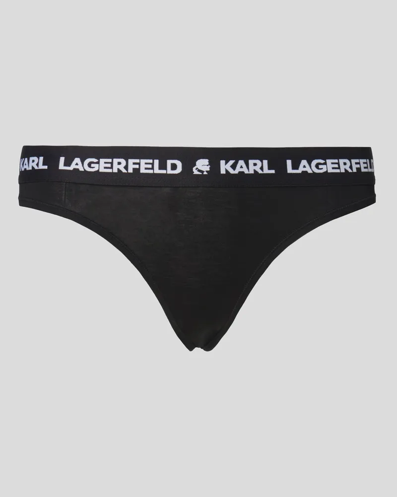 Karl Lagerfeld Tanga Mit Logo, Damen, Schwarz, Größe Schwarz