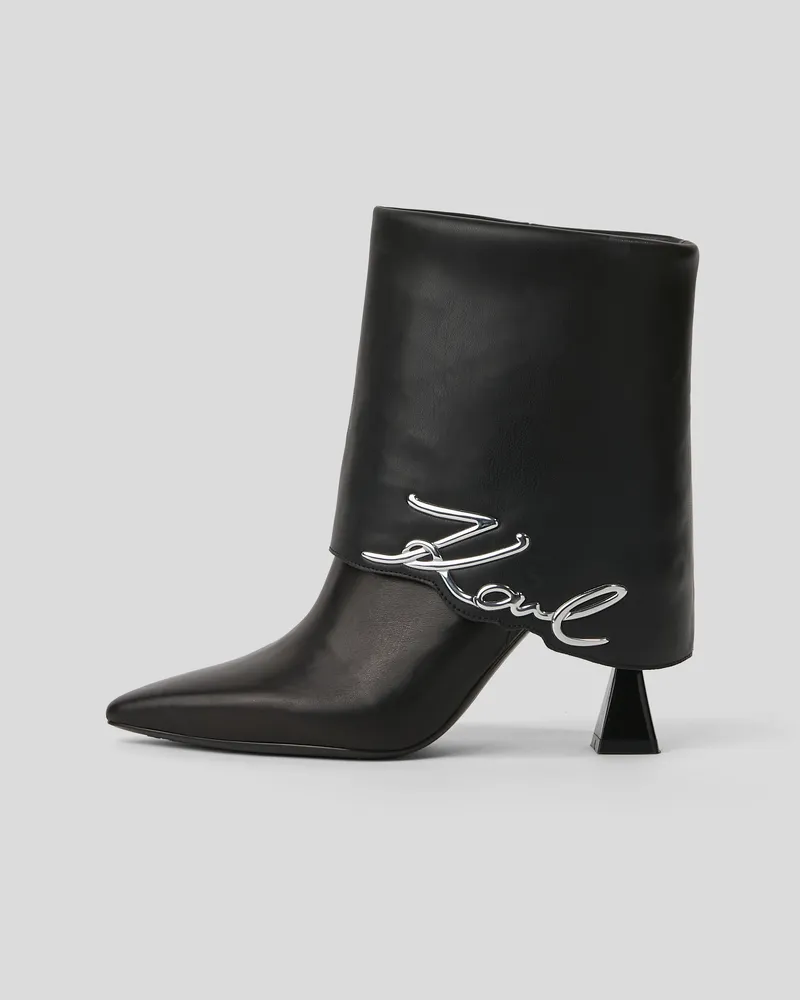 Karl Lagerfeld Signature Debut Ii Umklappbare Stiefel, Frau, Schwarz, Größe Schwarz