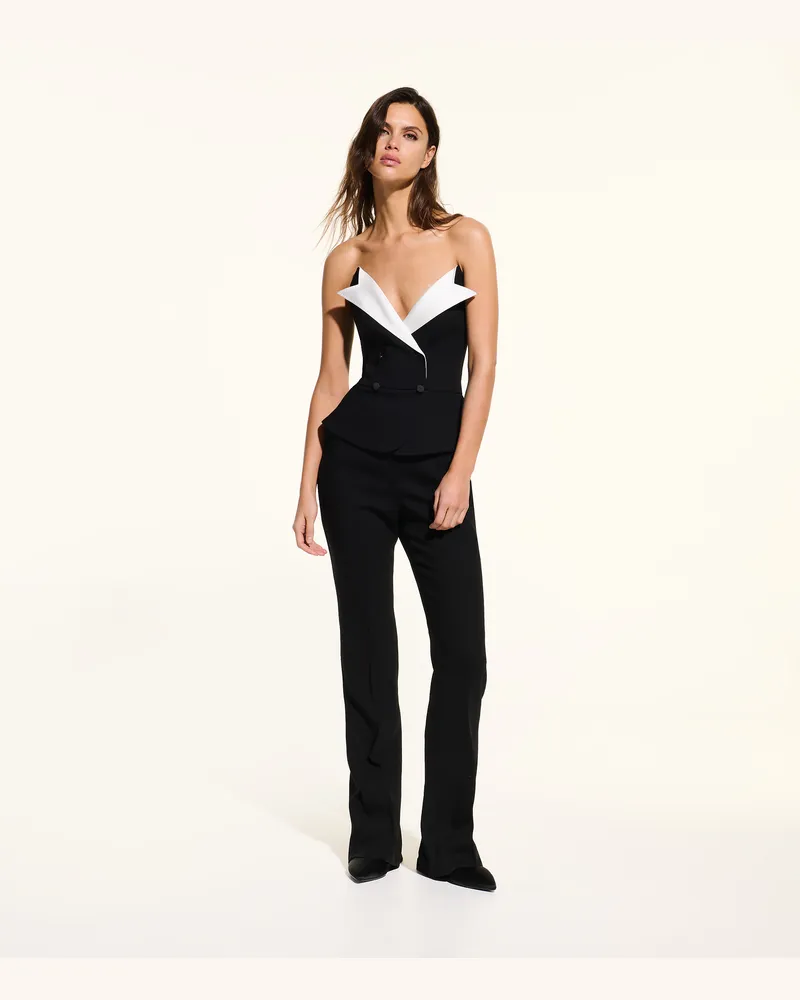 Karl Lagerfeld Kl Studio Jumpsuit, Frau, Schwarz/Weiss, Größe Schwarz