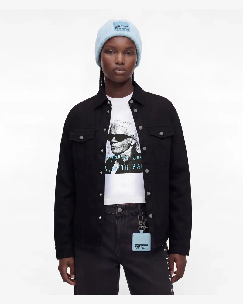 Karl Lagerfeld Klj X Pietro Terzini Overhemd Im Boxy-stil, Female, Schwarz, Size Black