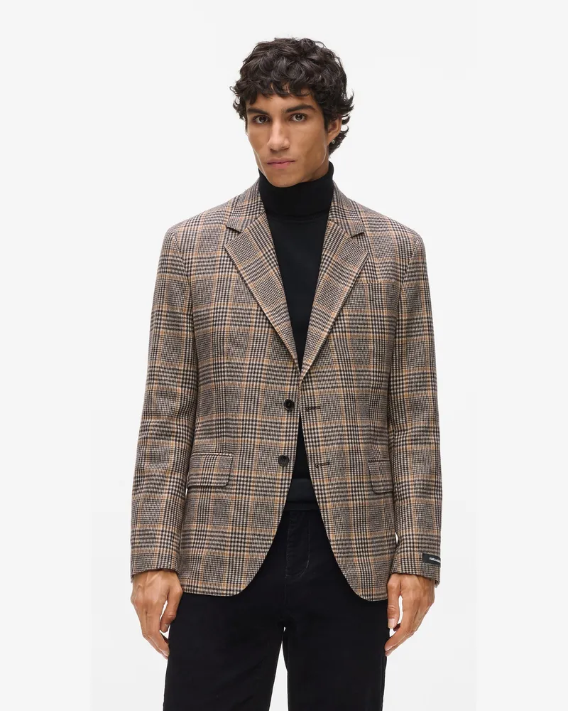 Karl Lagerfeld Blazer Mit Karomuster, Herren, Camel, Größe Camel