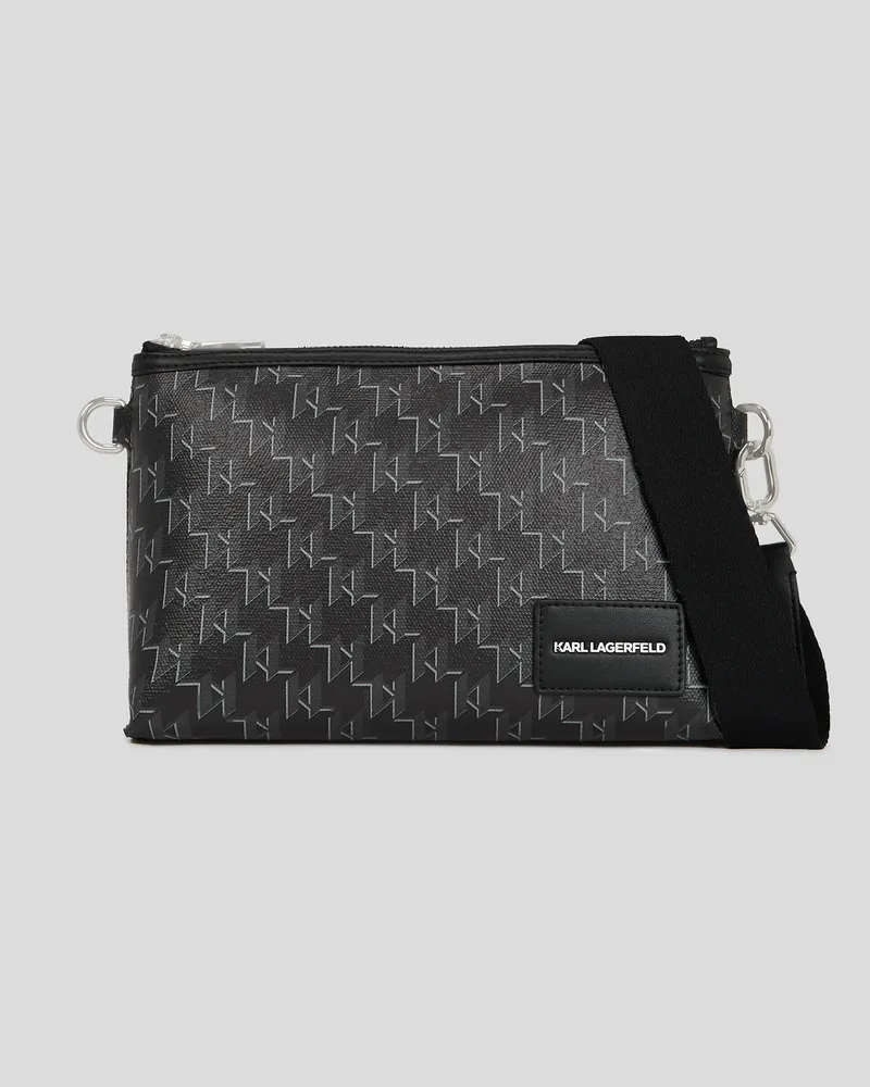 Karl Lagerfeld K/voyage Beutel Zum Umhängen, Mann, Schwarzes Monogramm, Größe Schwarzes