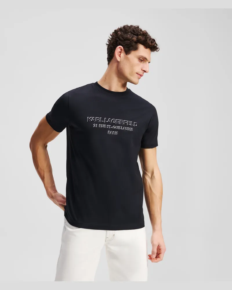 Karl Lagerfeld Rue St-guillaume T-shirt, Mann, Schwarz, Größe Schwarz