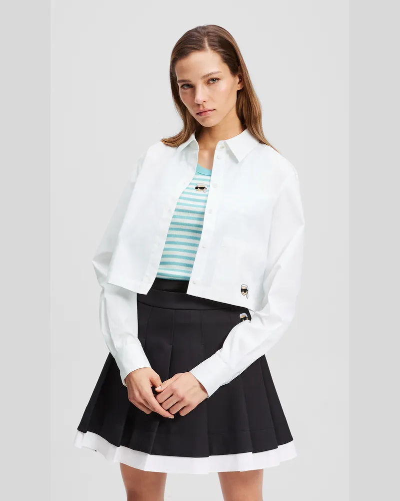 Karl Lagerfeld Ikon Oxford-hemd, Frau, Weiss, Größe Weiss