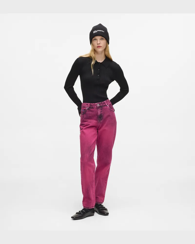Karl Lagerfeld Mom-jeans Mit Sprühfarbe, Damen, Tango, Größe: 3032 Tango