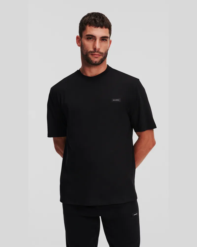 Karl Lagerfeld Loungewear-t-shirt Mit Logo, Mann, Schwarz, Größe Schwarz