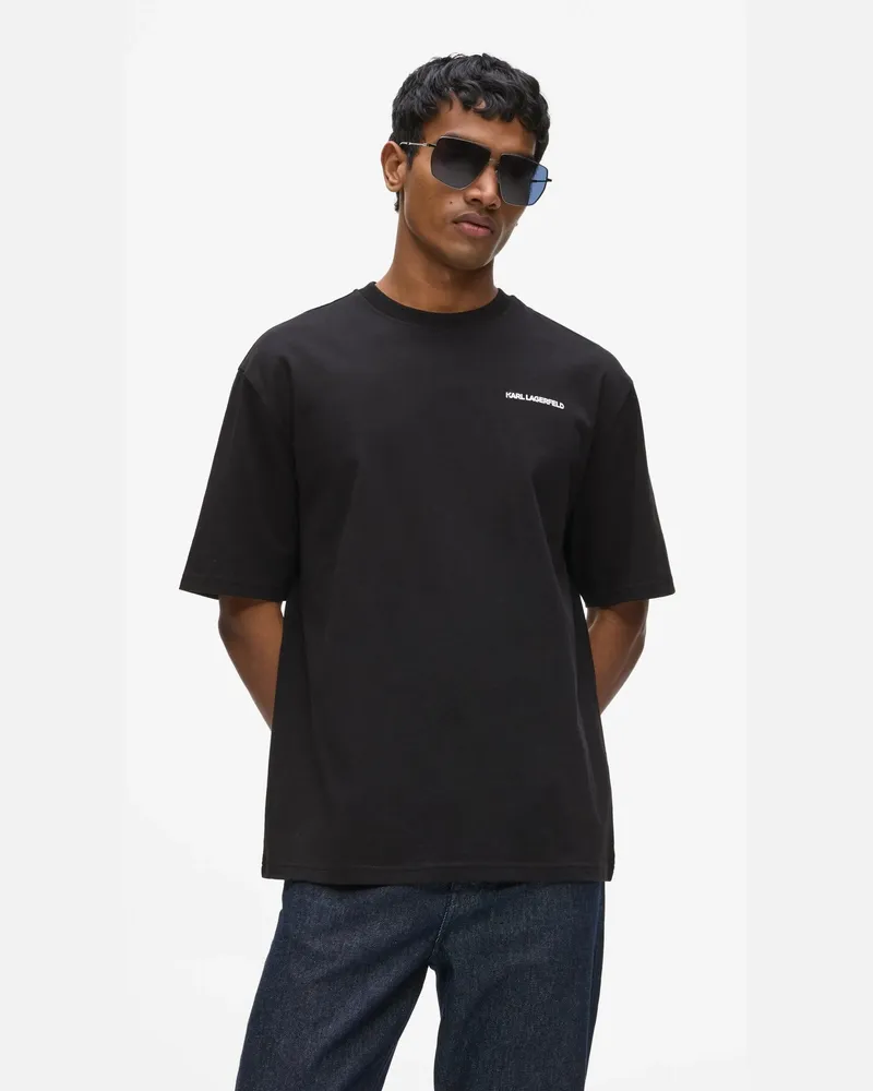 Karl Lagerfeld Maison De Karl T-shirt, Herren, Schwarz, Größe Schwarz