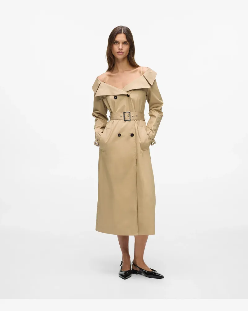 Karl Lagerfeld Trenchkleid Mit Schulterfreiem Schnitt, Female, Honey Beige, Size Gold