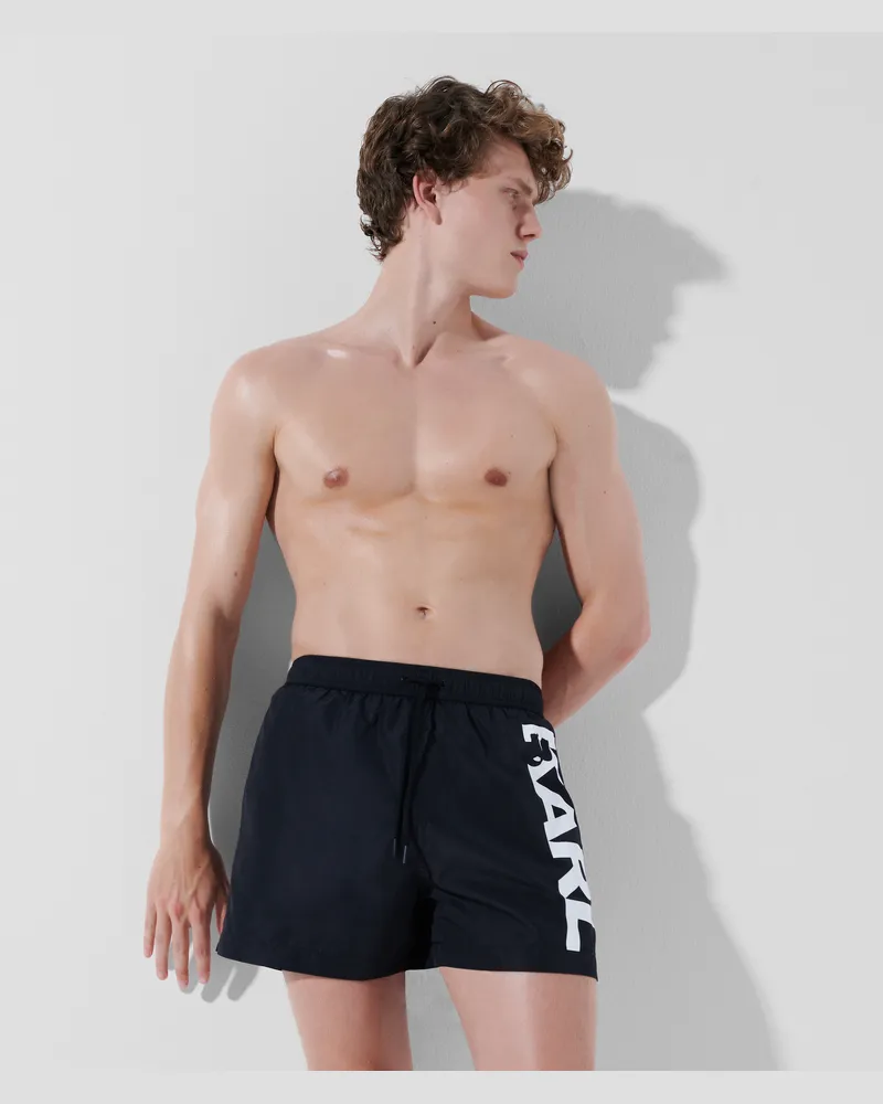 Karl Lagerfeld Board-shorts Mit Logo, Mann, Schwarz, Größe Schwarz