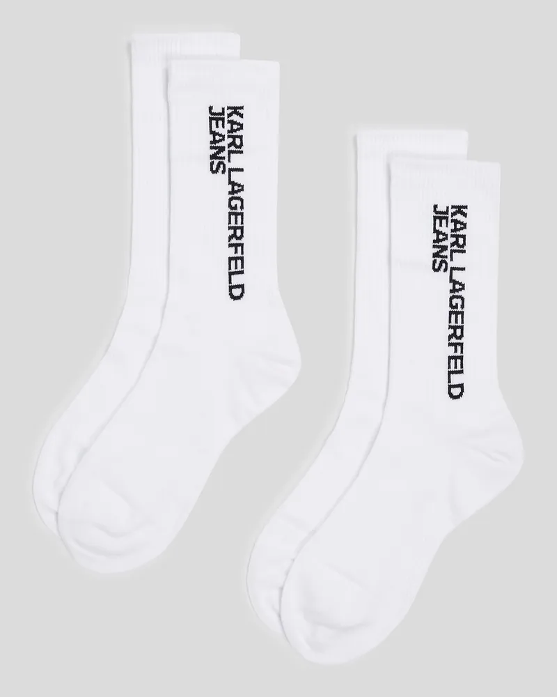 Karl Lagerfeld Socken Mit Logo – 2er-set, Mann, Weiss/Schwarz, Größe Weiss