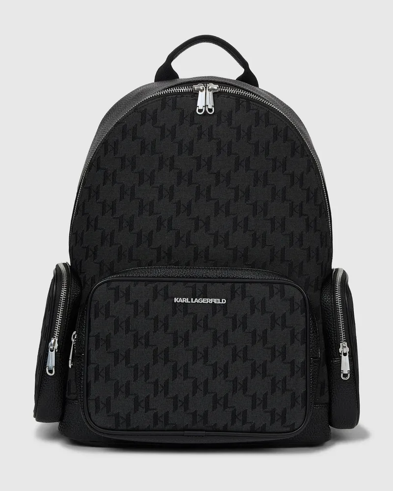 Karl Lagerfeld K/monogram Jacquard-rucksack, Herren, Schwarz, Größe Schwarz