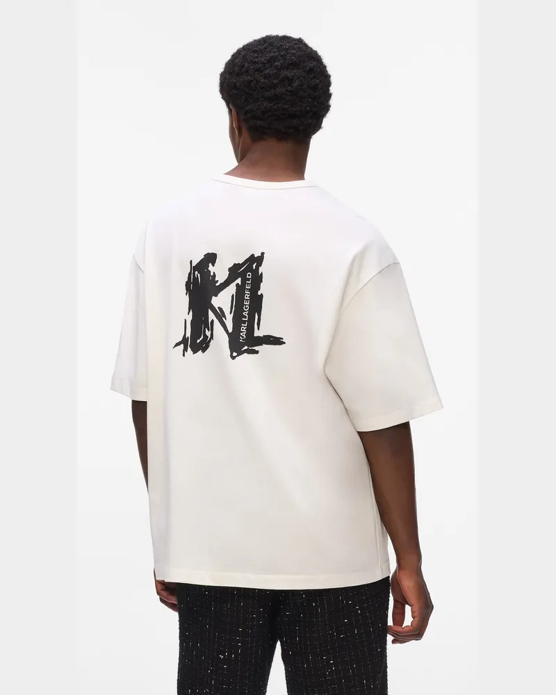 Karl Lagerfeld Graphic-monogram T-shirt, Herren, Cannoli Creme, Größe Cannoli