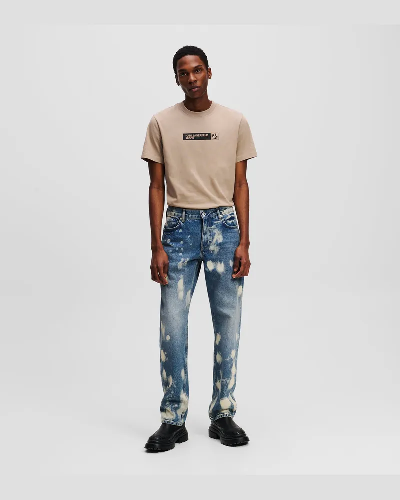 Karl Lagerfeld Gerade Geschnittene, Gebleichte Jeans, Mann, Gebleichtes Denim, Größe Gebleichtes