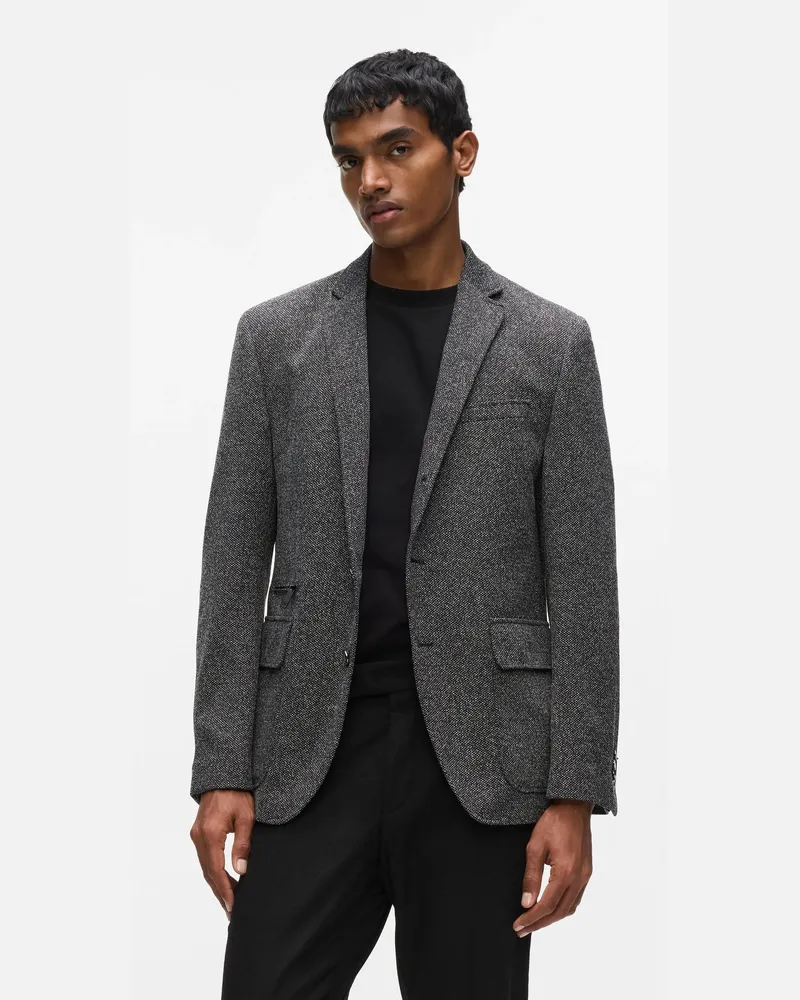 Karl Lagerfeld Jacke Mit Wattierter Innenweste, Male, Schwarz/weiss, Size Black