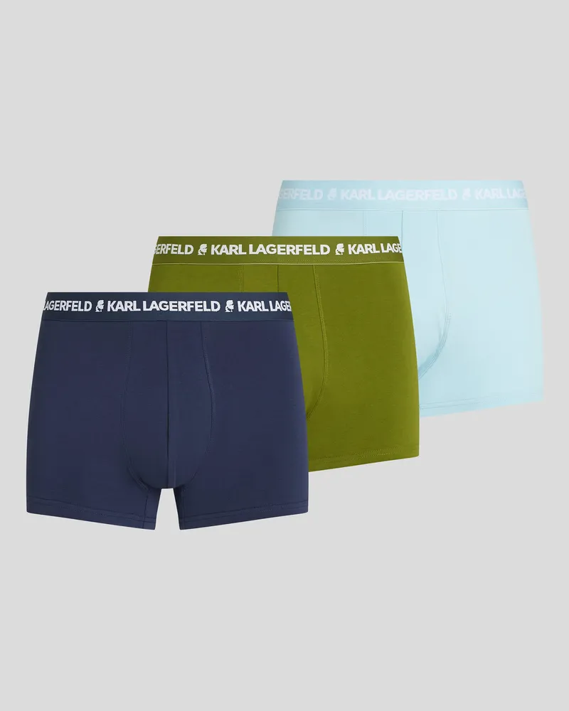 Karl Lagerfeld Boxershorts Mit Logo – 3er-set, Mann, Pesto-Cool Blue-Stimmung-Indigo, Größe Pesto-cool