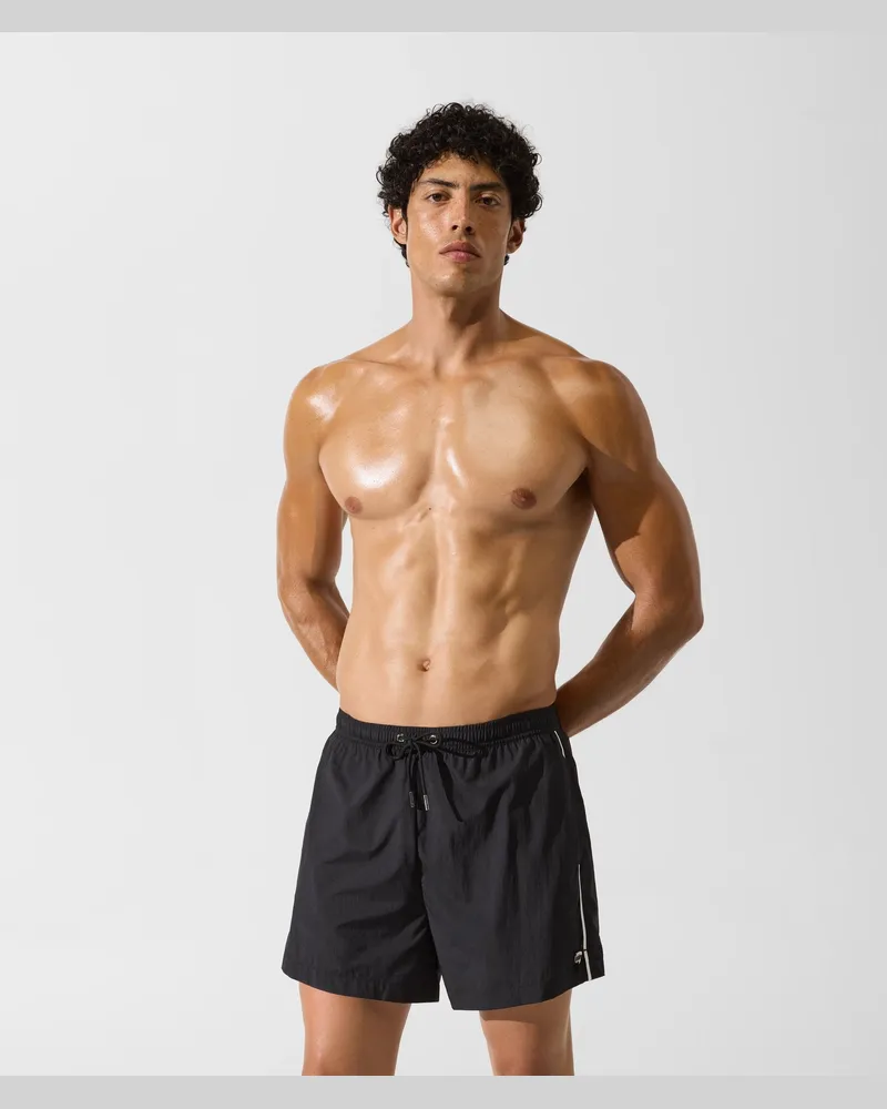 Karl Lagerfeld Ikon Kurze Ripstop-boardshorts, Male, Schwarz, Size Black