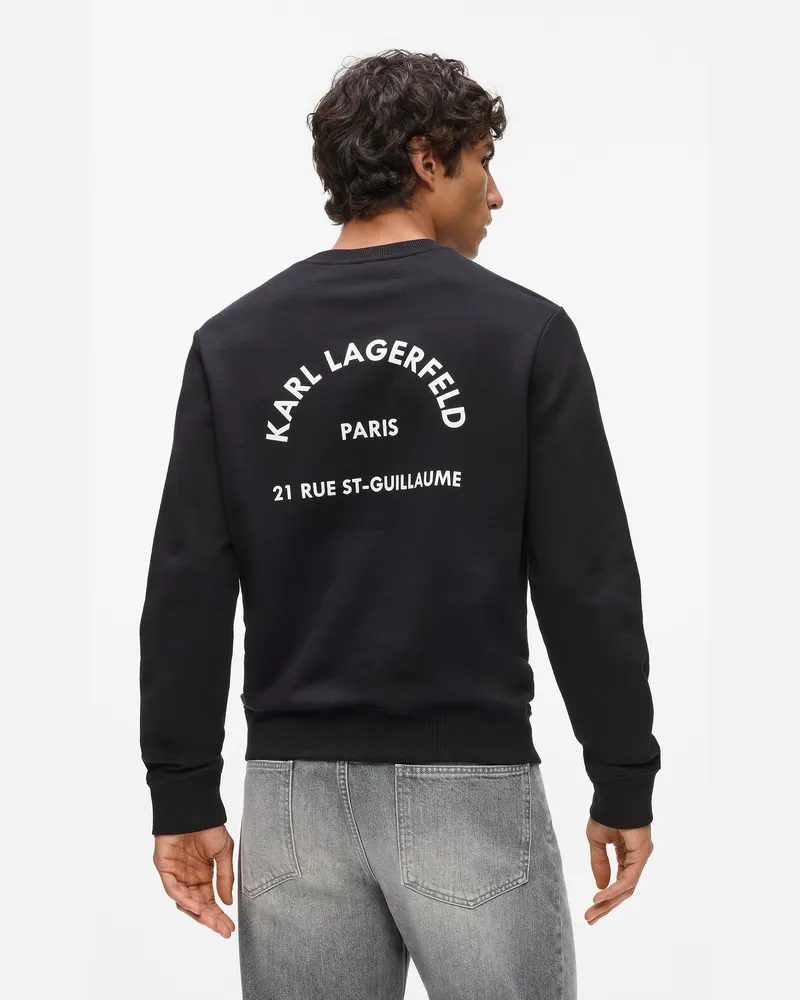 Karl Lagerfeld Rue St-guillaume Sweatshirt Mit Normaler Passform, Herren, Schwarz, Größe Schwarz