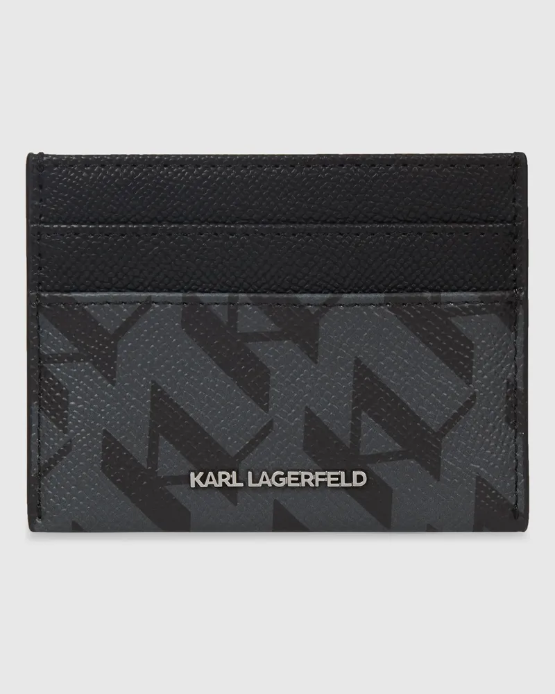 Karl Lagerfeld Ikon Monogram Kartenetui, Male, Schwarz, Size Black