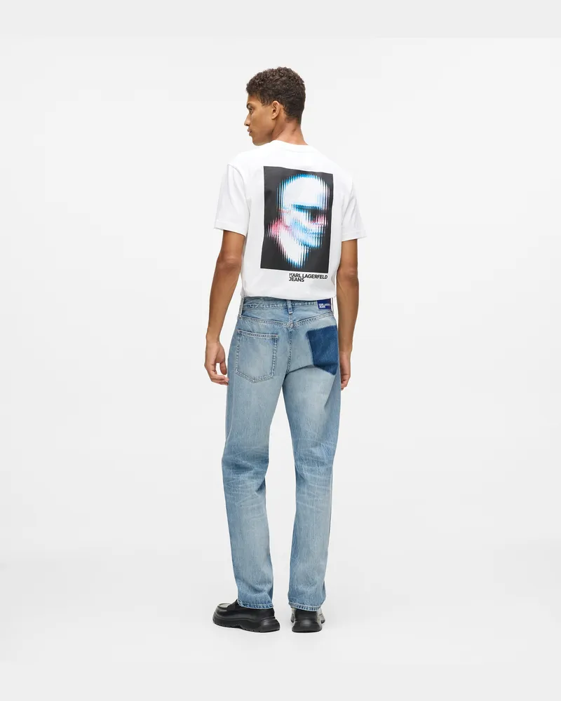 Karl Lagerfeld Straight Jeans Mit Abgenommener Gesäßtasche, Herren, Visual Mittelblau, Größe Visual