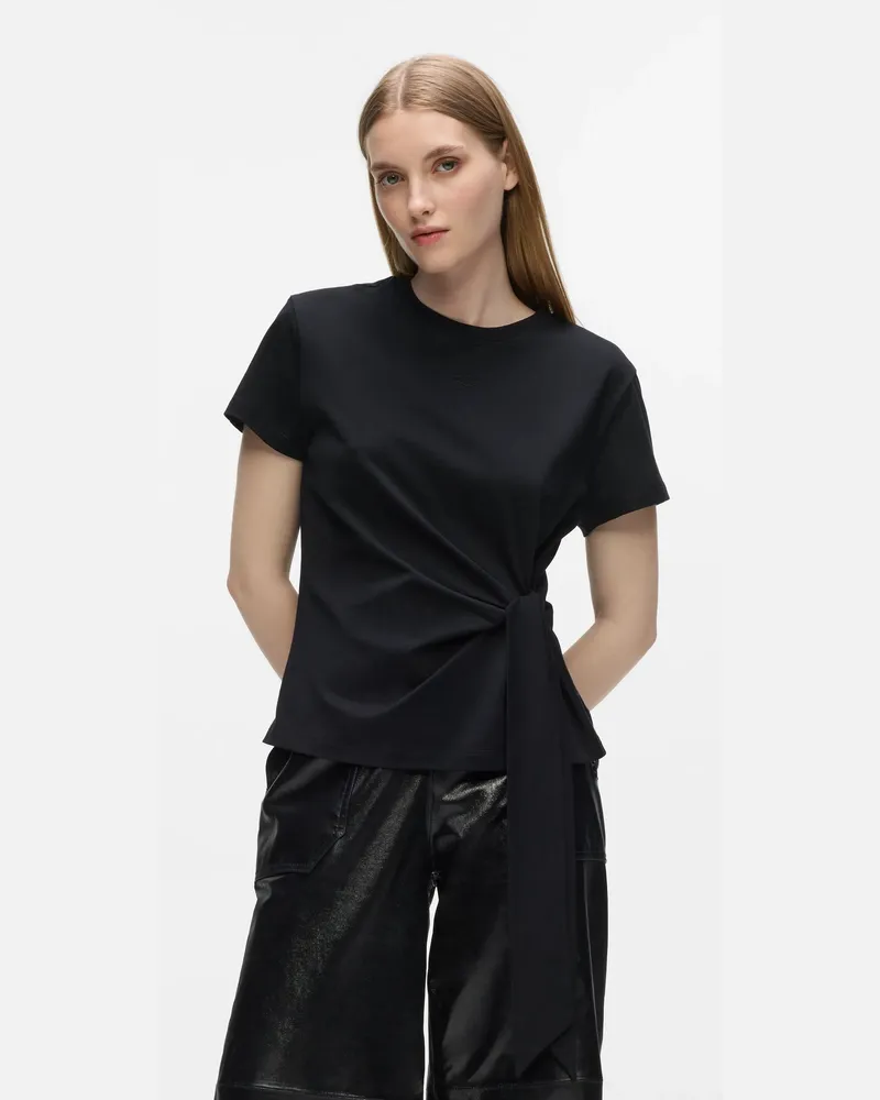 Karl Lagerfeld T-shirt Mit Knoten-detail, Damen, Schwarz, Größe Schwarz