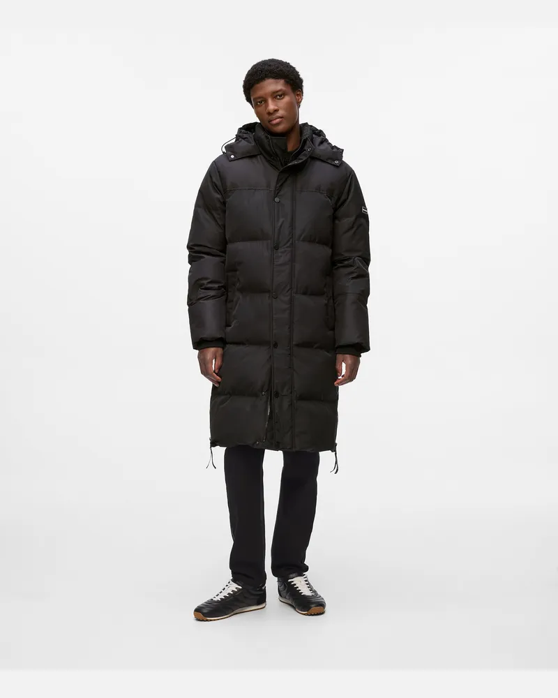 Karl Lagerfeld Lange Pufferjacke, Herren, Schwarz, Größe Schwarz
