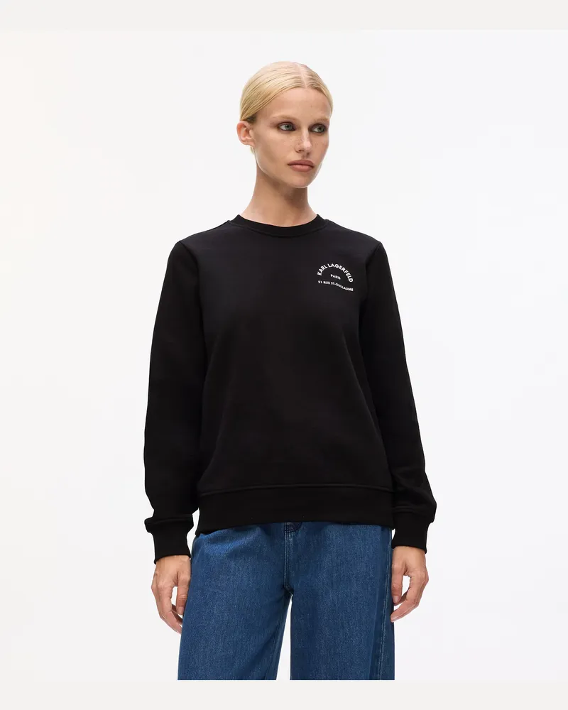 Karl Lagerfeld Rue St-guillaume Sweatshirt, Damen, Schwarz, Größe Schwarz