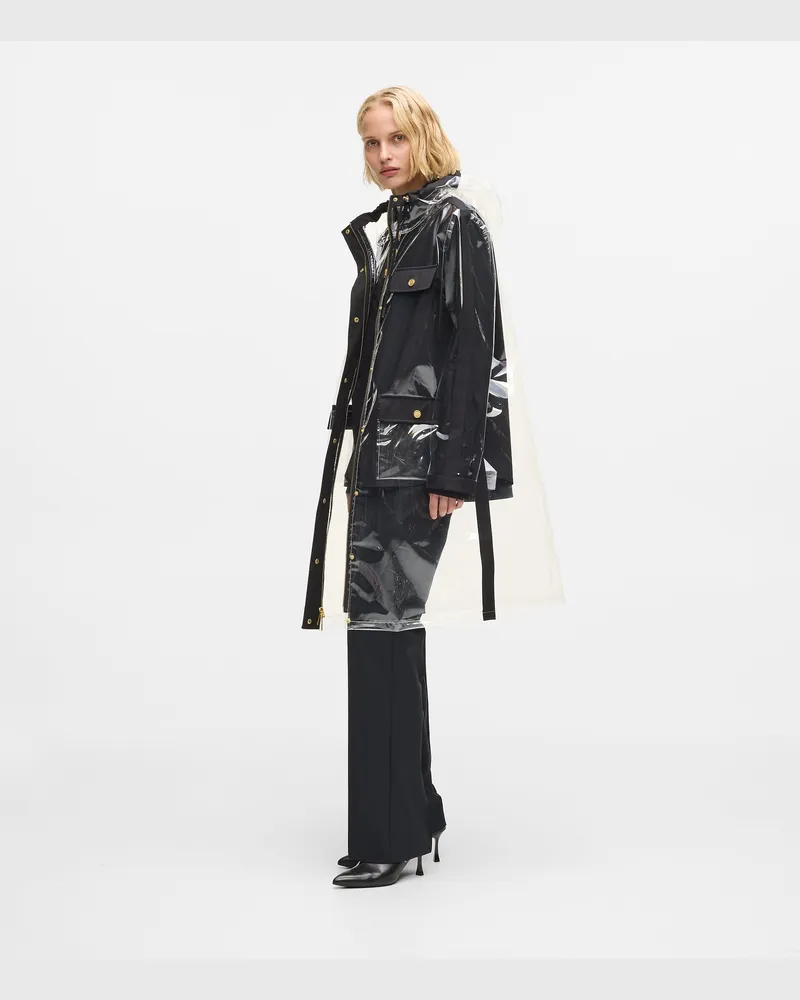 Karl Lagerfeld Transparenter Regenmantel, Damen, Klar/schwarz, Größe Klar