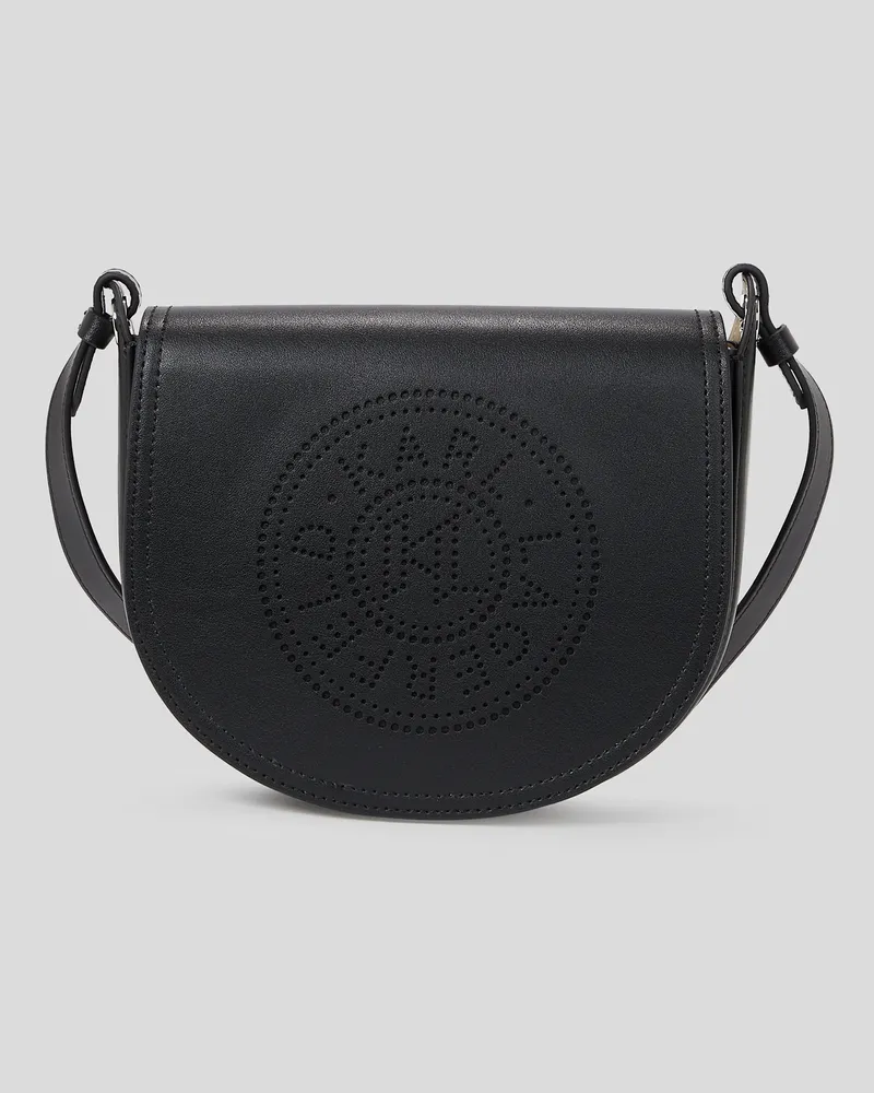 Karl Lagerfeld K/circle Satteltasche Mit Lochmuster, Frau, Schwarz, Größe Schwarz