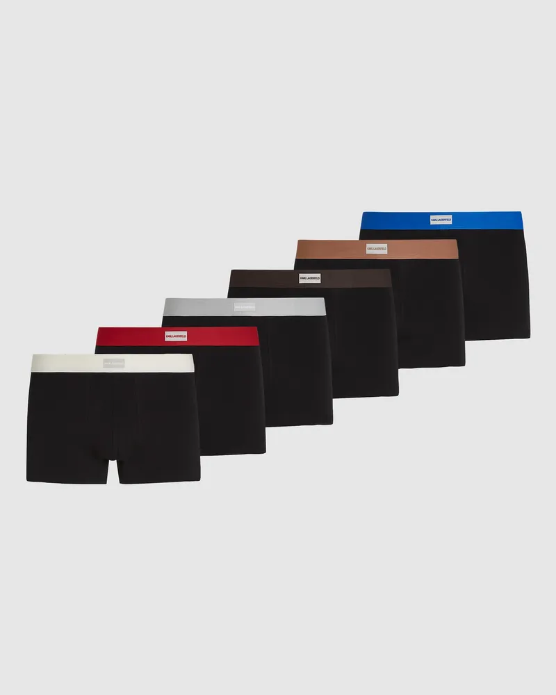 Karl Lagerfeld Boxershorts Mit Logoetikett – 7er-set, Male, Streifen Mit Logos, Size Black