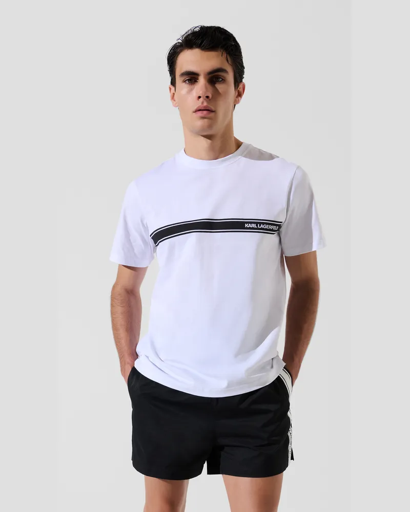 Karl Lagerfeld Strand-t-shirt Mit Logo, Mann, Weiss, Größe Weiss
