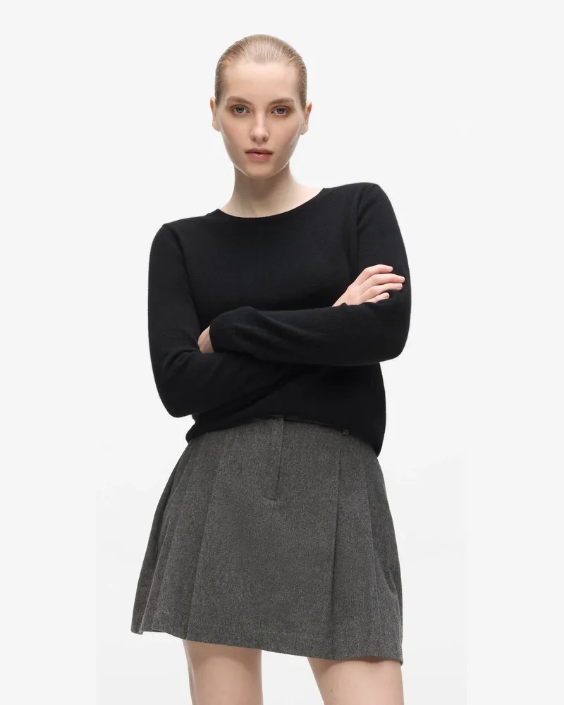Karl Lagerfeld Kaschmirpullover Mit Rundhalsausschnitt, Damen, Schwarz, Größe Schwarz