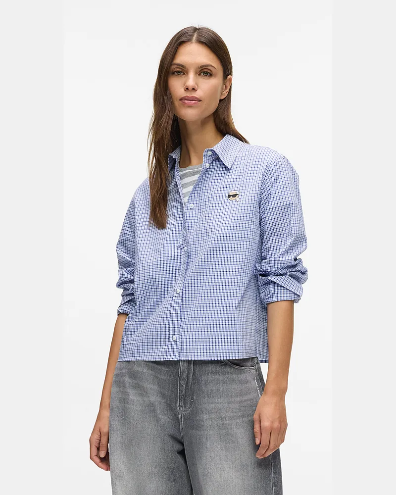 Karl Lagerfeld Ikon Kariertes Hemd, Damen, Farbspritzer, Größe Farbspritzer