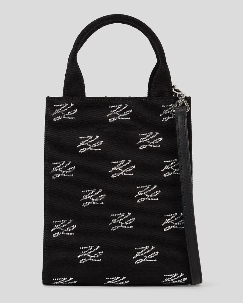 Karl Lagerfeld K/autograph kleine Quadratische Tote-bag, Frau, Schwarze Verzierung, Größe Schwarze