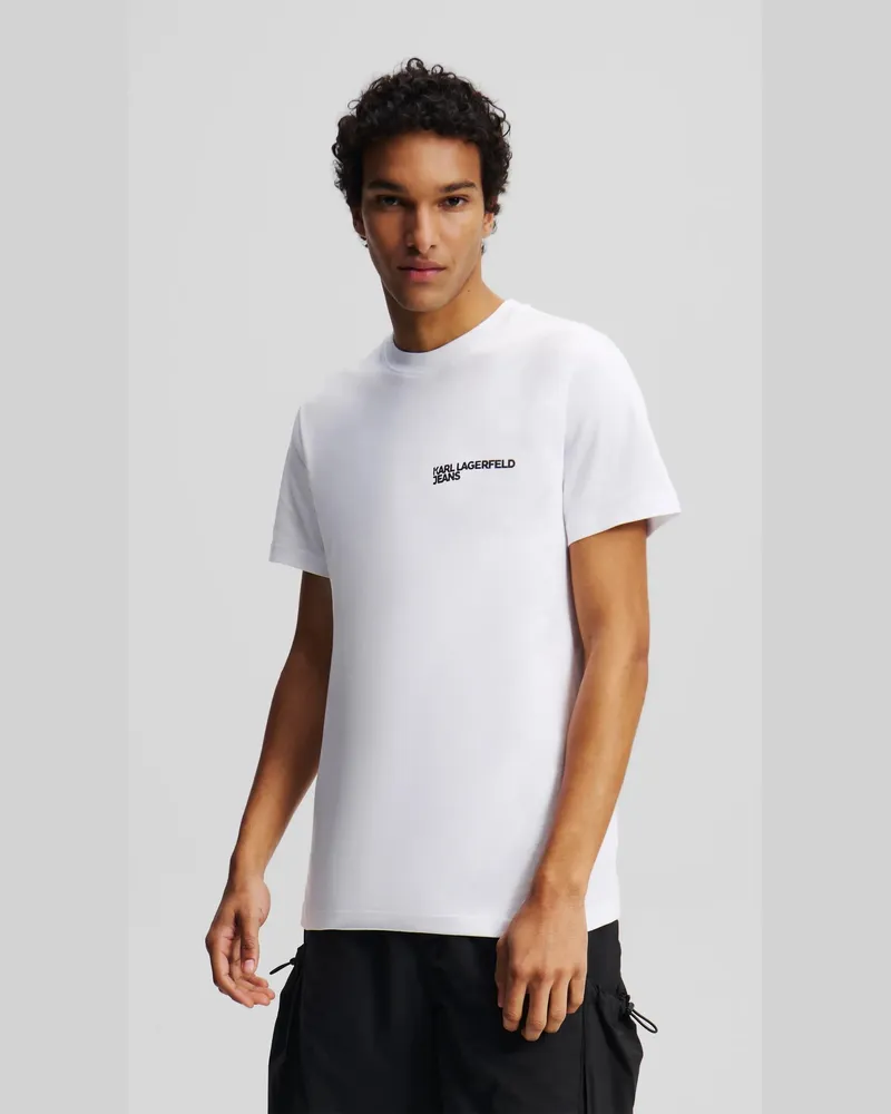 Karl Lagerfeld Schmal Geschnittenes T-shirt, Herren, Weiss, Größe Weiss