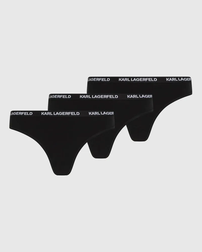 Karl Lagerfeld Tanga Mit Logo – 3er-set, Damen, Schwarz, Größe Schwarz