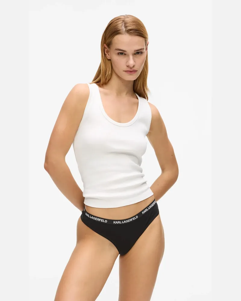 Karl Lagerfeld Tanga Mit Logo – 3er-set, Damen, Schwarz, Größe Schwarz