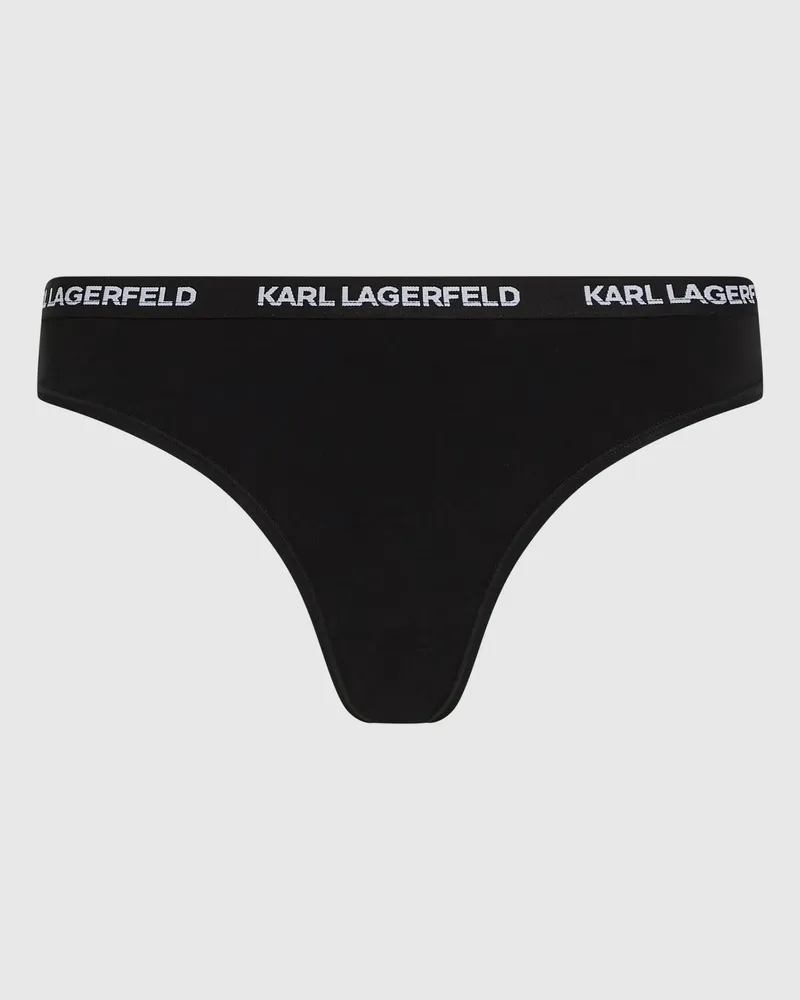 Karl Lagerfeld Tanga Mit Logo – 3er-set, Damen, Schwarz, Größe Schwarz