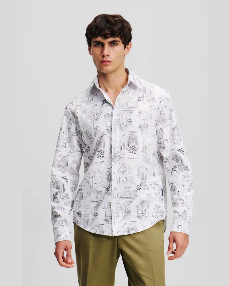 Karl Lagerfeld Kl X Jorge Parra Shirt Mit Allover-print, Mann, Jorge Parra All Over Druck, Größe Jorge