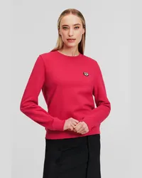 Karl Lagerfeld K/ikonik Sweatshirt mit aufnäher, Frau, Persischrot Persischrot