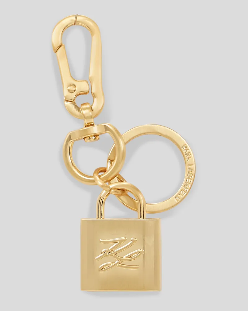 Karl Lagerfeld K/autograph Schlüsselanhänger Mit Vorhängeschloss, Frau, Gold, Größe Gold