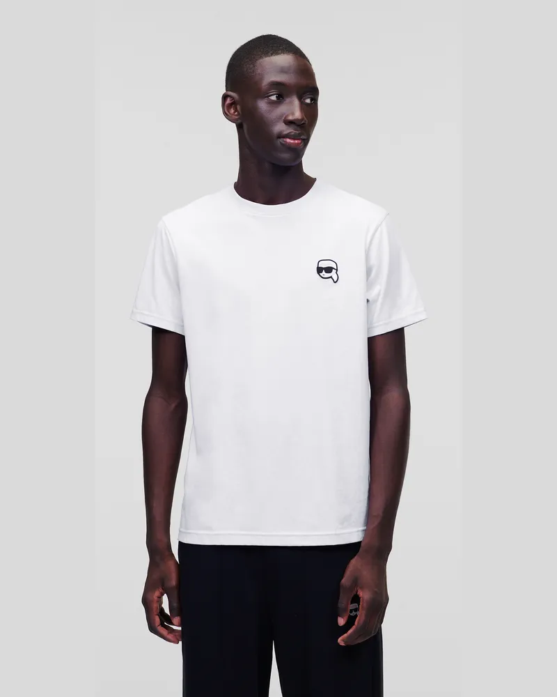 Karl Lagerfeld Karl ikon T-shirt Mit Aufnäher, Mann, Weiss, Größe Weiss