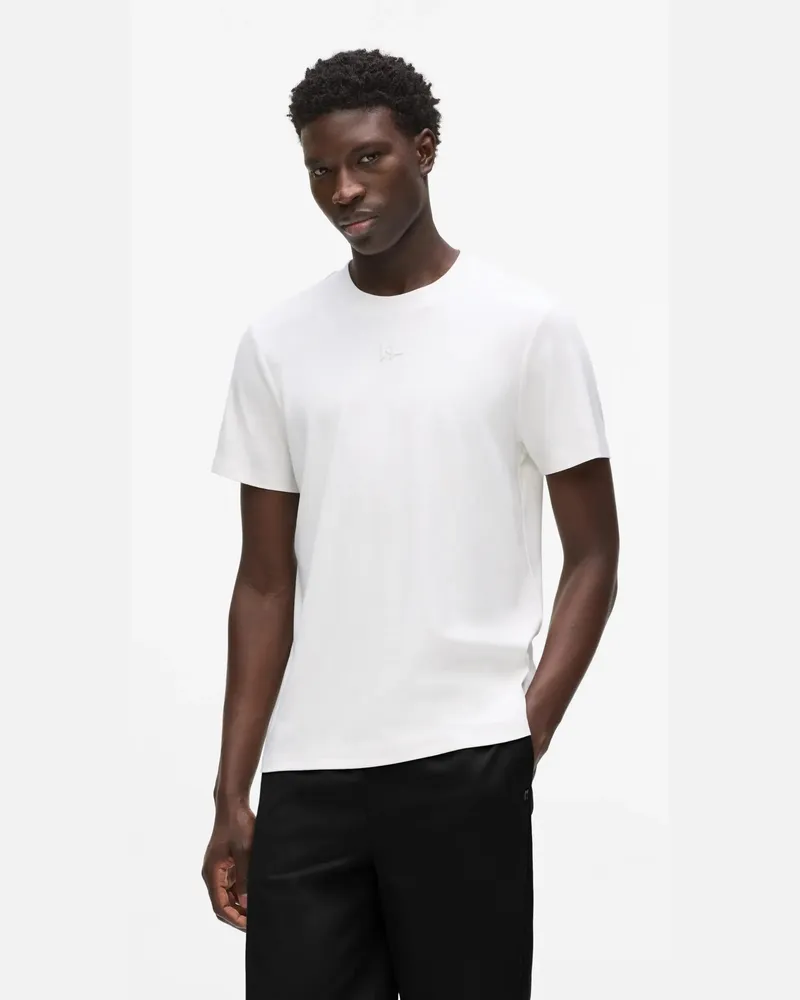 Karl Lagerfeld T-shirt Aus Modalmischgewebe Mit Monogramm, Herren, Weiss, Größe Weiss