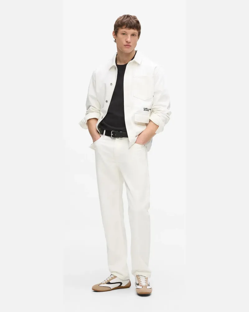 Karl Lagerfeld Weiße, Gerade Geschnittene Carpenter-jeans, Male, Weiss, Size White