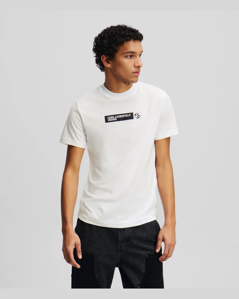 Karl Lagerfeld Schmal Geschnittenes T-shirt, Mann, Weiss, Größe Weiss